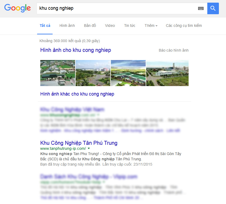 SEO từ khóa top 10 Google cho KCN Tân Phú Trung