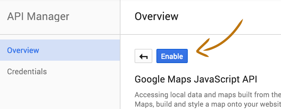 google maps api enable