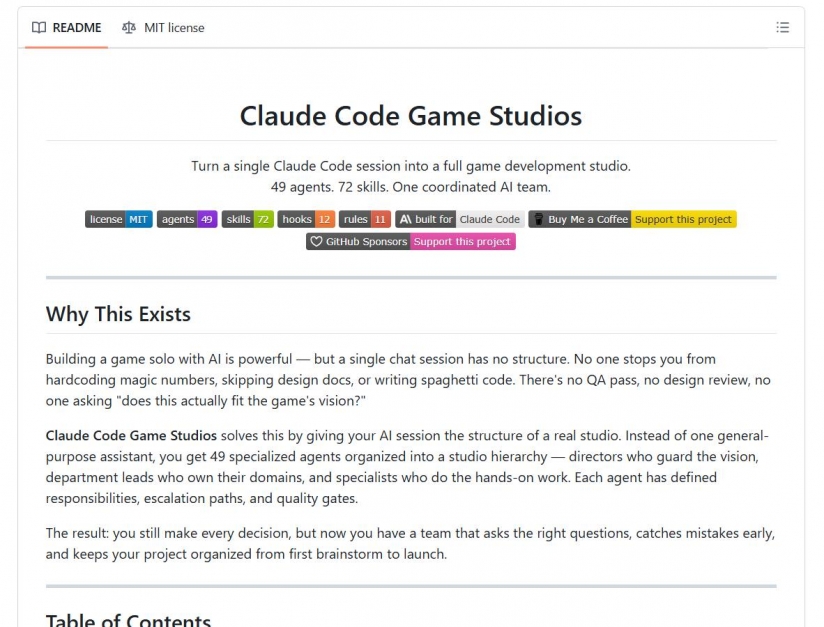 Claude Code Game Studios &ndash; Biến AI Th&agrave;nh "Team Dev Game" Thu Nhỏ